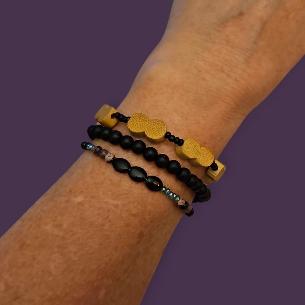 Vintage Set of Three Beaded Bracelets